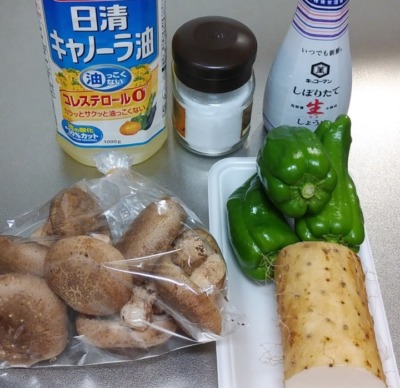 椎茸と長芋の照り焼きの材料